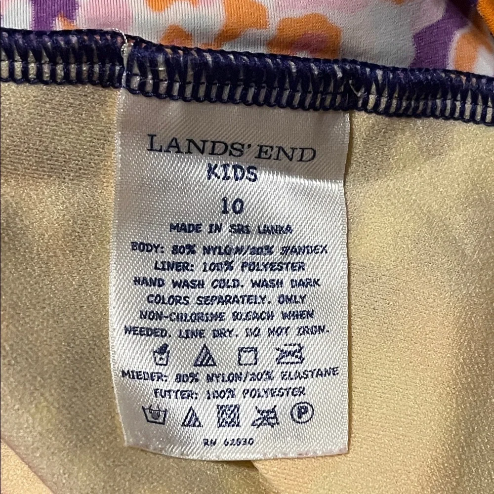 Lands' End Girls' Floral Paisley One-Piece Swimsuit, size girls 10